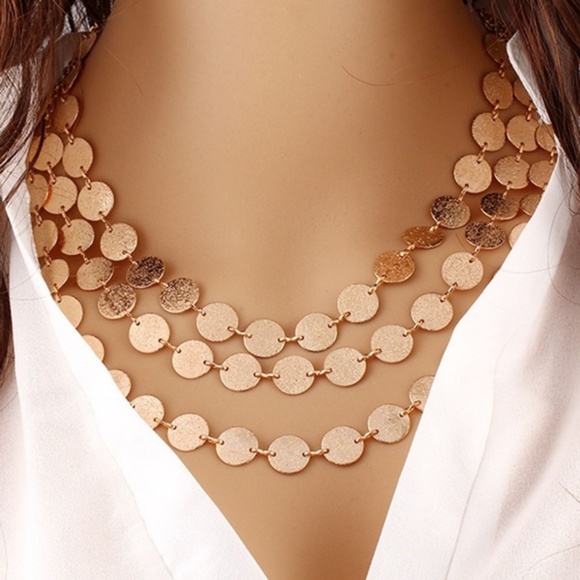 Jewelry - Gold Multi-layer Tiered Bib Necklace